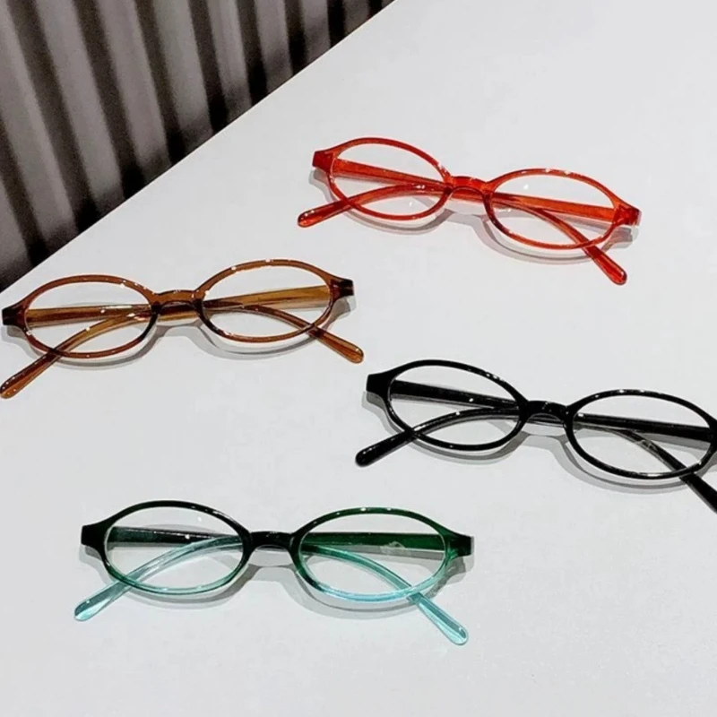 Vintage Slim Narrow Small Square Clear Lens Glasses Retro Minimal Thin Frame Plain Eyewear Unisex Fashion Daily Decor Eyeglasses