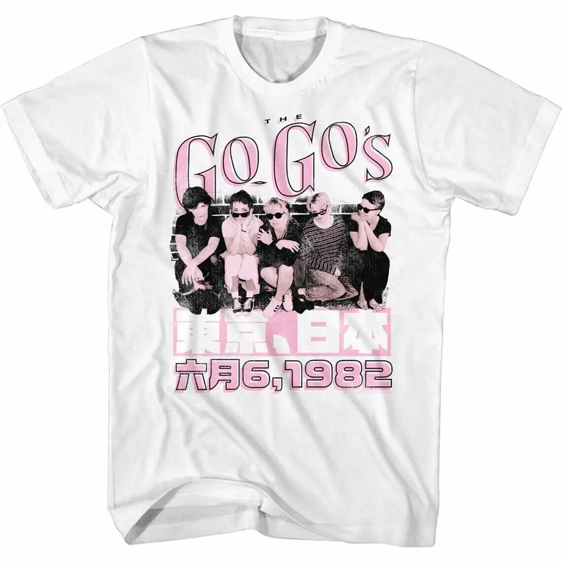 The Go Go'S Japan 1982 Cotton White All Size T Shirt Mm1212