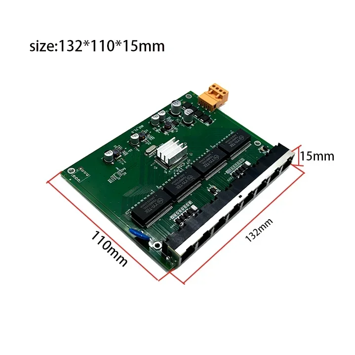 이더넷 네트워크 산업용 스위치 모듈, 8 포트, 10, 100, 1000M, 9V-54V