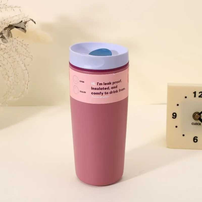 كوب قهوة معزول بمكنسة من الفولاذ المقاوم للصدأ سعة 20/12 أونصة، كوب سفر محمول، للسيارات والمكاتب والمنازل والتخييم وكوب المشروبات #4