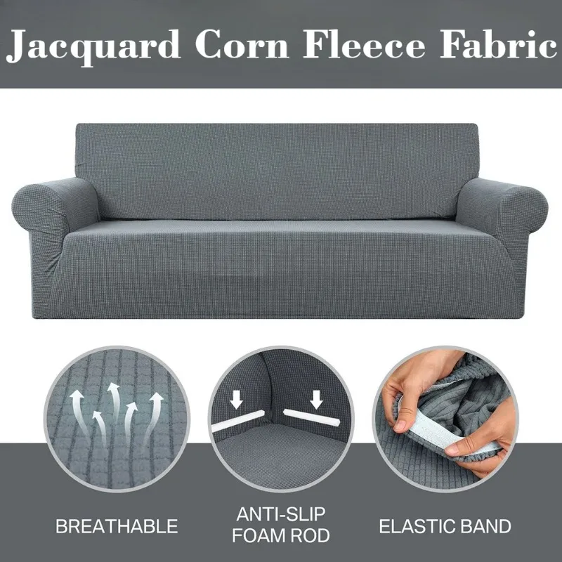

Stretch Sofa Slipcover Universal Corn Fleece Fabric Sofa Covers for Dogs Cats Pet Friendly Washable Elastic Furniture Protector