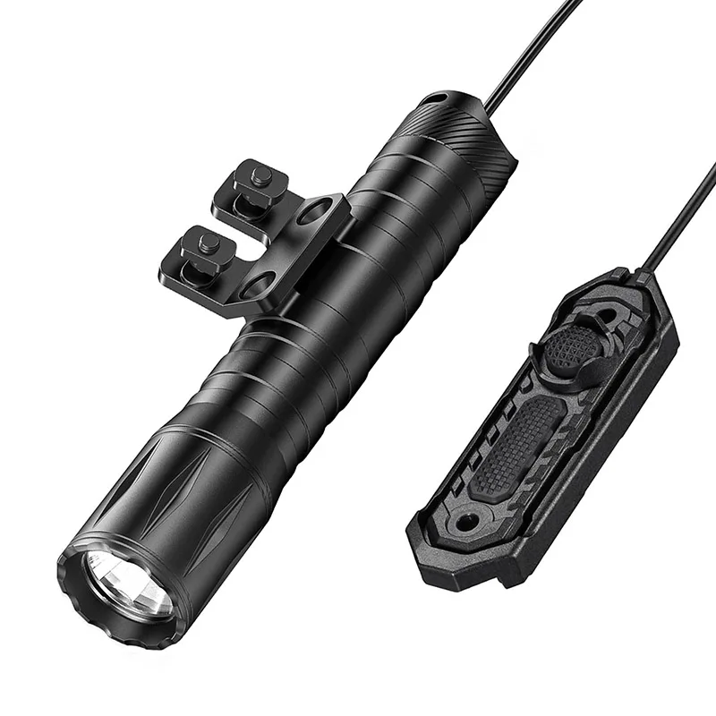 

1800 Lumens Hunting Flashlight with Pressure Switch Compatible with M-Rail Picatinny Rail Strobe Mode for Hunting