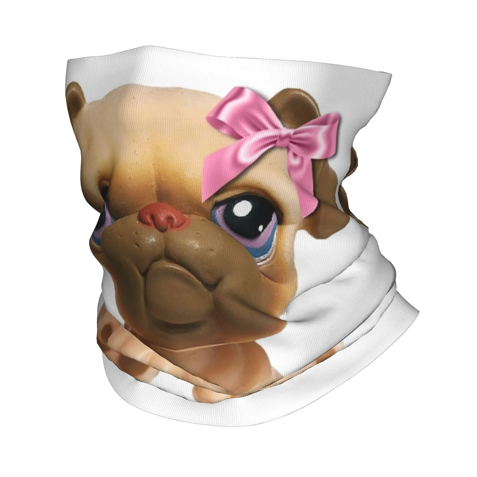Coquette Littlest Pet Shop LPS Bulldog 451 Bandana Leher Gaiter Masker Cetak Syal Multifungsi Balaclava Berkendara