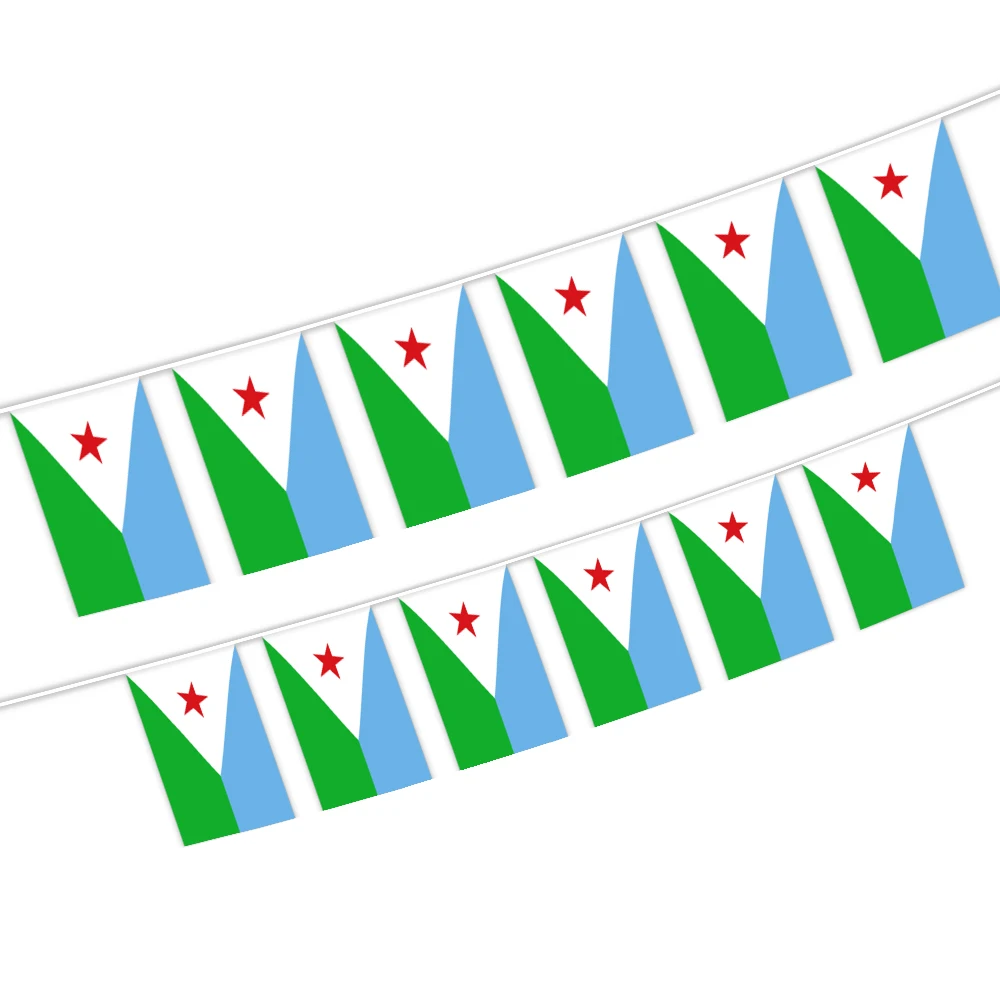 14x21CM Djibouti character string flag with Digital polyester printing (20pcs/set)