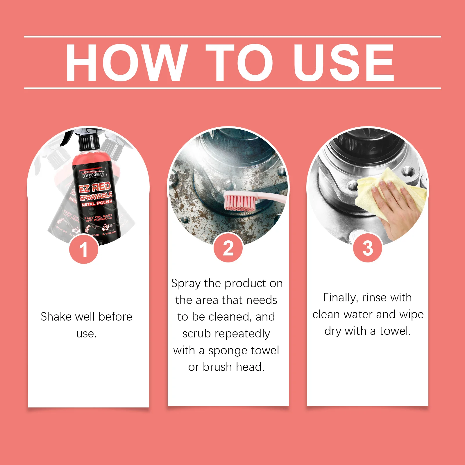 Professional Auto Metal Polish & Wheel Rim Cleaner, Car Interior Detailing Spray, Alloy Restoration Shine (120ml) image 6
