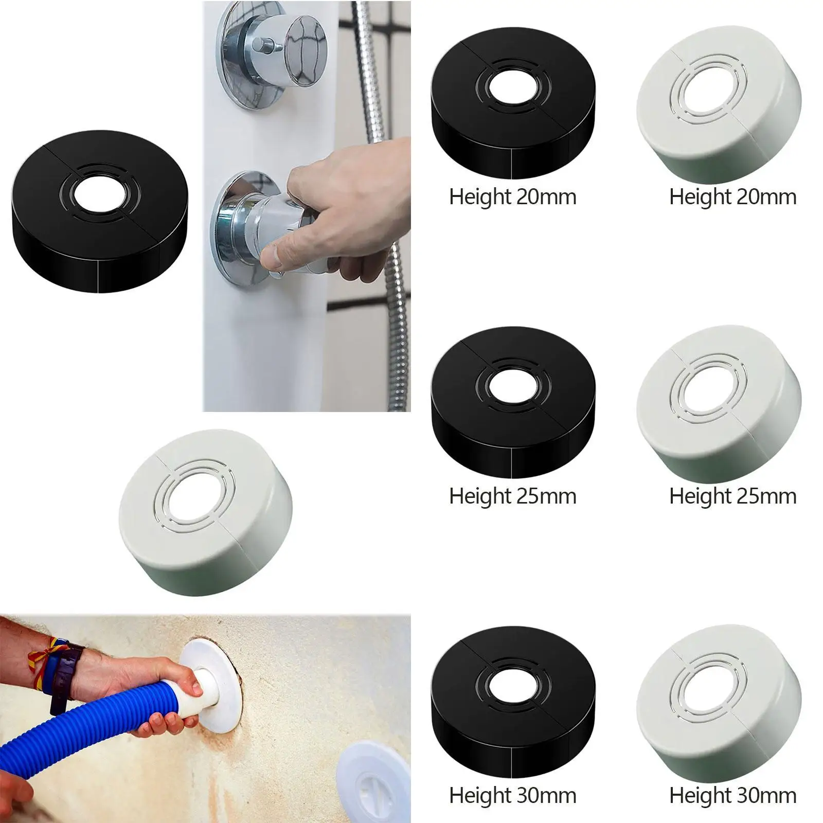 Escutcheon Cover Adjustable Shower Faucet Decorative Cover Split Flange Cover for Gas Pipe Sprinkler Shopping Mall Sinks Home