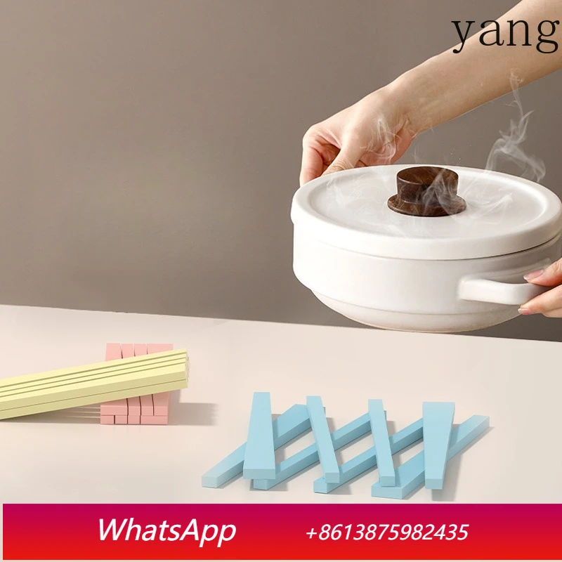 

LMM creative folding and stretching silicone anti-scalding mat restaurant desktop non-slip coaster