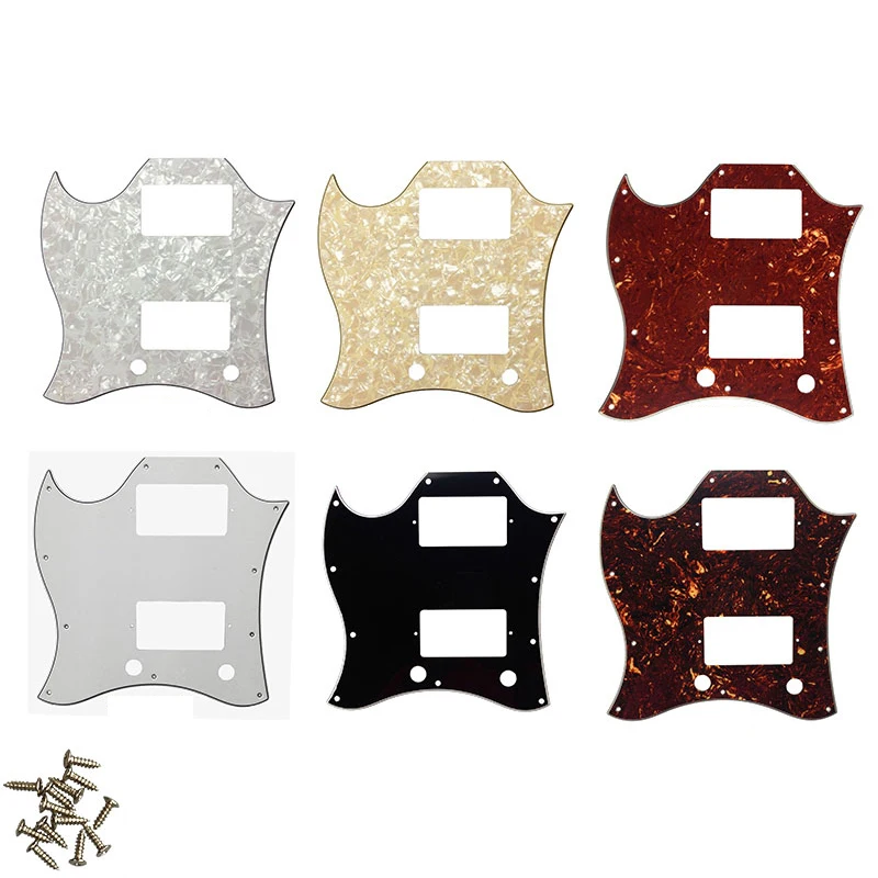 Pleroo Guitar Parts - For Gib Left Handed Standard SG Full Face Guitar Pickguard  Route PAF Humbuckers Scratch Plate