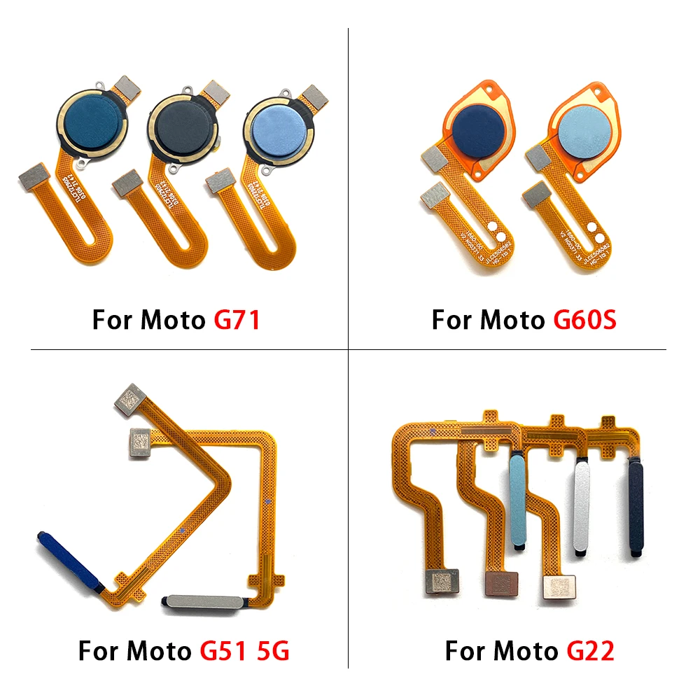 New Fingerprint For Moto G22 G31 G51 5G G60S G71 Power Button Fingerprint Sensor Flex Cable Replacement Repair Parts