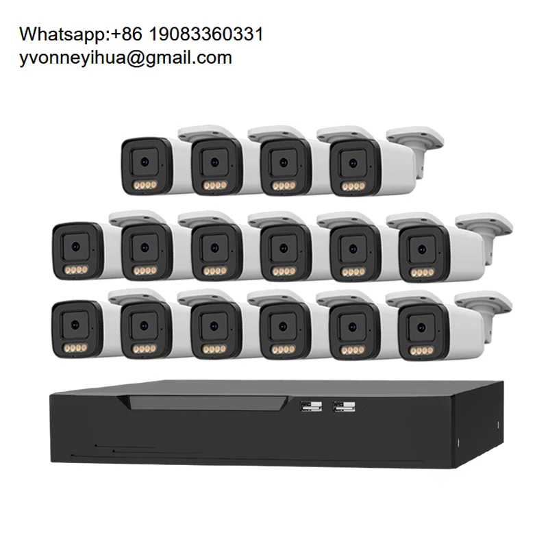 

Smart Dual-Light Poe Camera System Night Vision 5MP 16 Channels Detection For Face/Human/Vehicle Two-Way Audio Kit Cloud Alarm