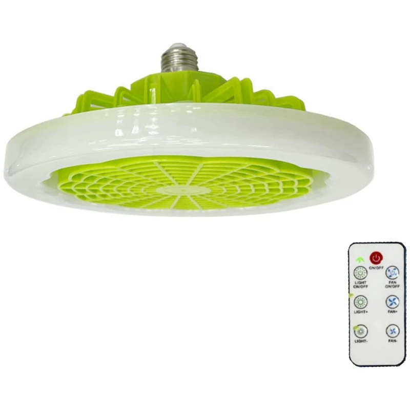 Ventilador de techo inteligente E27 con luz y Control remoto, lámpara LED de iluminación para dormitorio y cocina, ofertas superiores