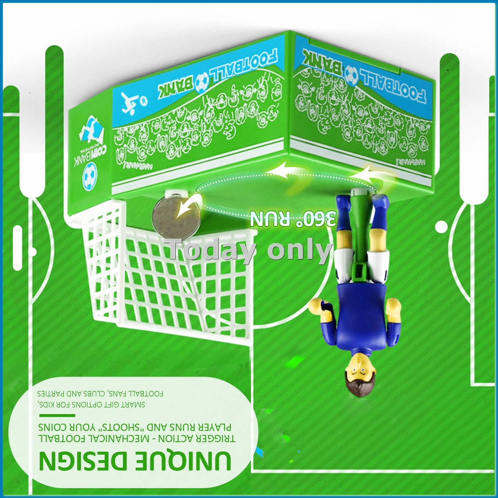 

cartoon football savings pot electric piggy bank Soccer Player Goal Kicking Coin Bank Football Piggy Bank Money Box-ABLL