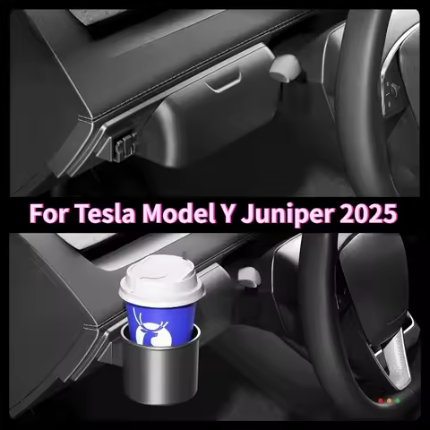 For Tesla Model Y Juniper 2025 Multi-functional Glasses Box Cup Holder Dashboard Storage Sunglasses Box Cup Holder Organizer