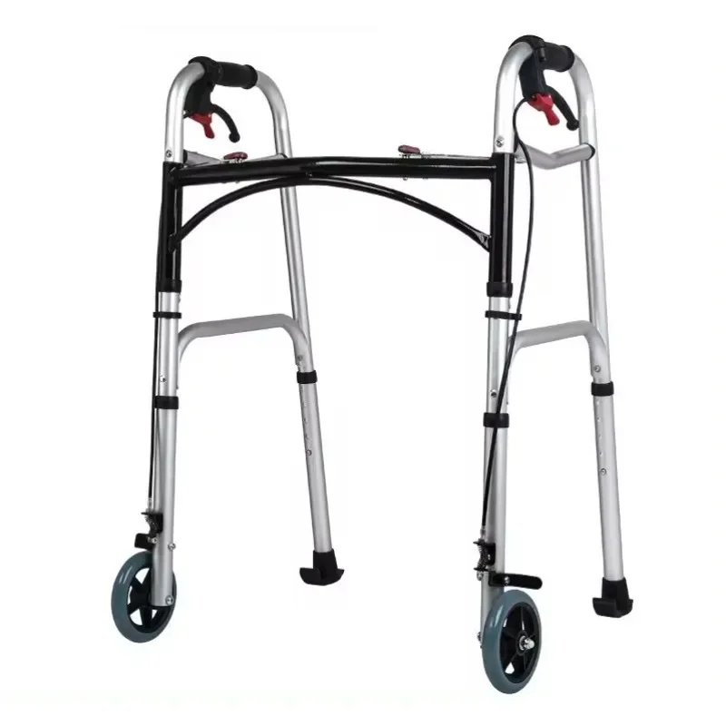 High quality stainless steel walker folding walking aid for the elderly four-legged crutches