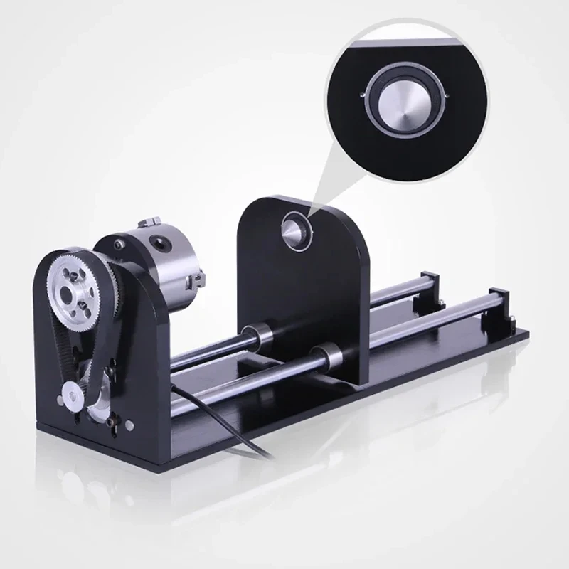 CNC Router Rotary Axis 80mm 3-Jaw Spiral Chuck CNC Router Axis Measuring for CO2 Laser Engraving Cutting Machine