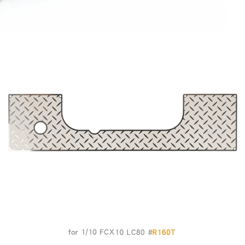 Placa de deslizamiento inferior para puerta trasera, modificación protectora de acero inoxidable para coche trepador de control remoto 1/10 FCX10 LC80, accesorios mejorados, 1 Uds.