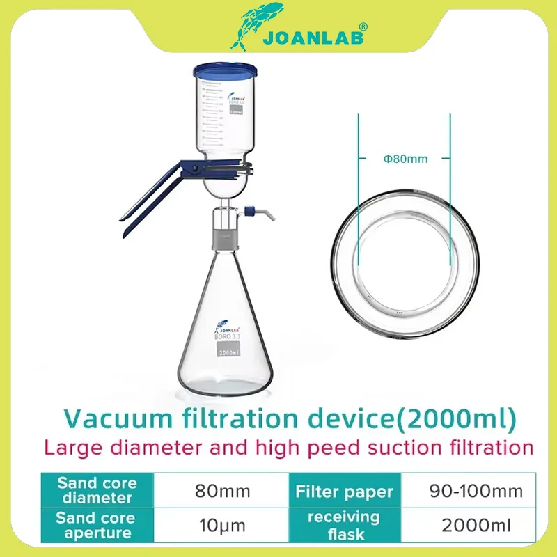 

JOANLAB 2L 5L Large Diameter Vacuum Filtration Apparatus Laboratory Glass Equipment Sand Core Liquid Solvent Membrane Filter