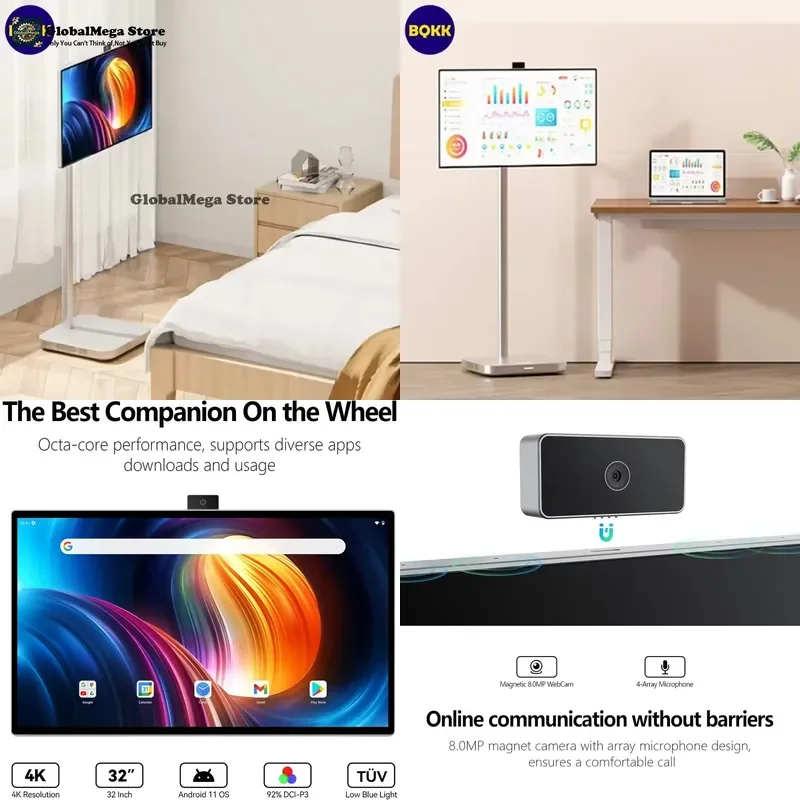 Professional 32 Inch 4K Remote Floor Standing Touchscreen Smart Live Streaming Equipment Machine Digital Signage Tablet TV