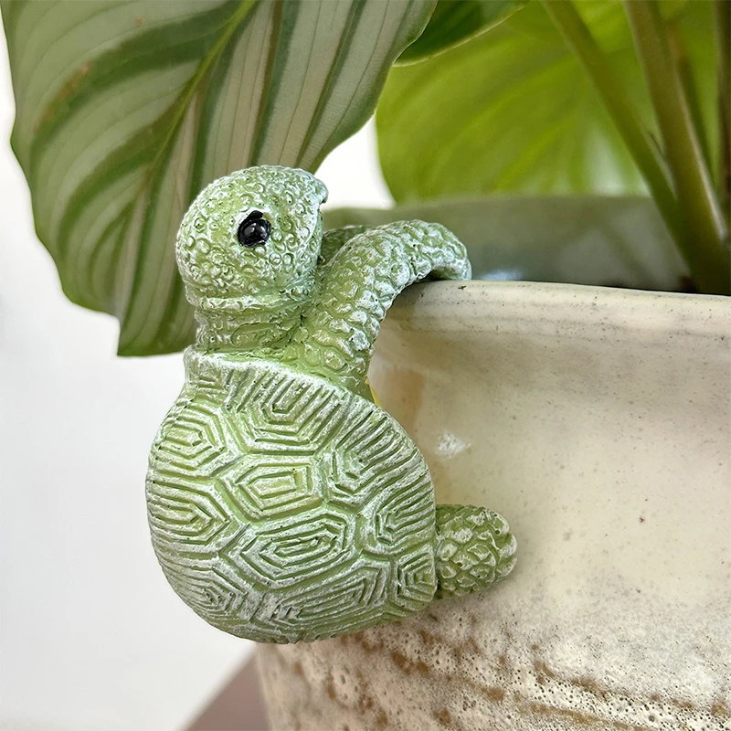 

Creative Resin Turtle Statue Cute Turtle Figurine Marine Animals Sculpture Ornament Home Garden Flower Pot Hangings Decor Crafts