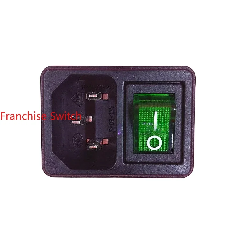 

10PCS Power socket 4 feet green light 220V switch 2-in-1 AC S-03-12S