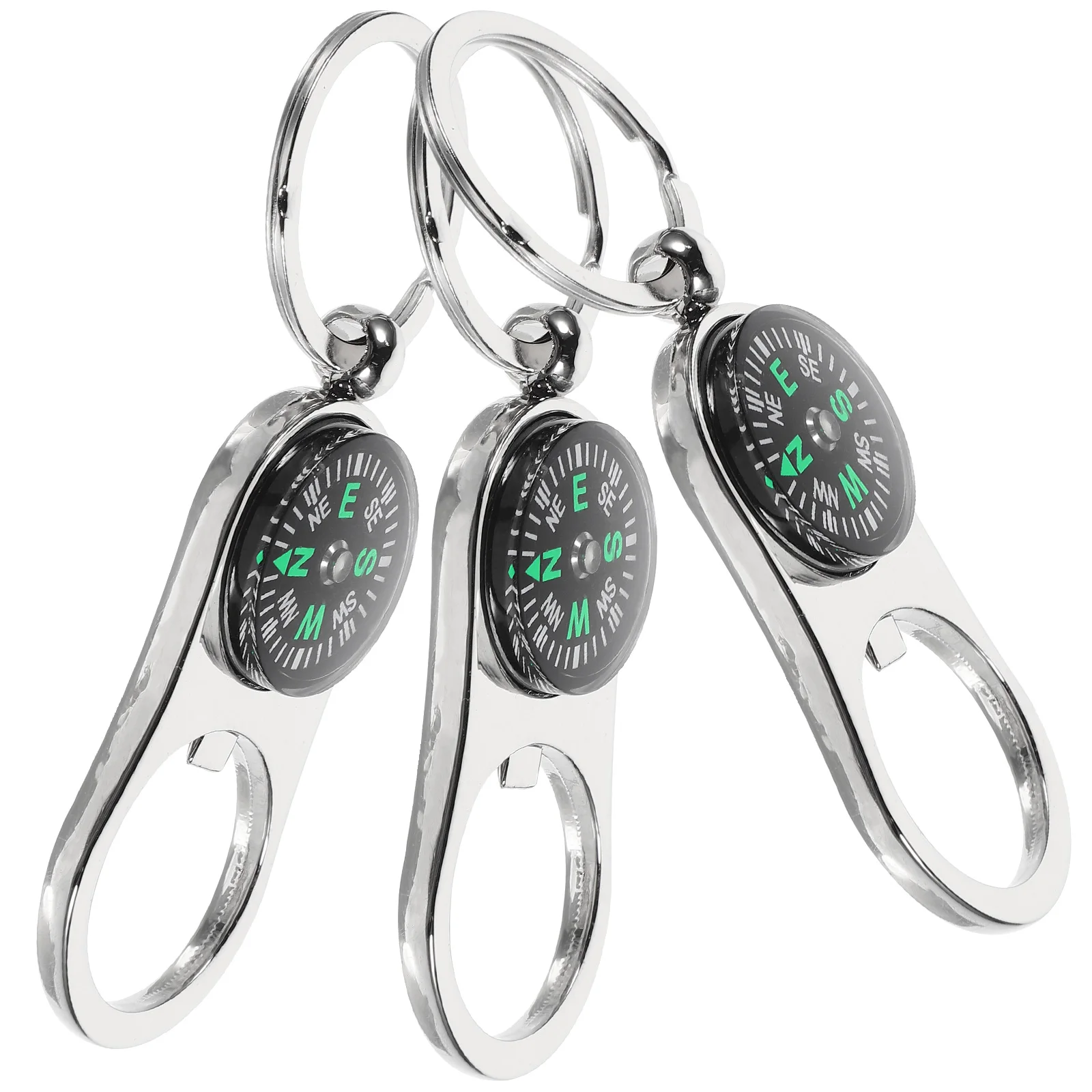 

3Pcs Compass Keychain Alloy Key Ring Fashion Pendant for Car Bag Decoration Portable Gift Idea Small Lightweight Comfortable