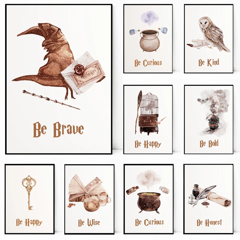 Tovenaar Poster Film Magische Kinderkamer Magische School Kunst Schilderij Canvas Afdrukken Wanddecoratie Ornamenten Voor Huiskamer Decoratie