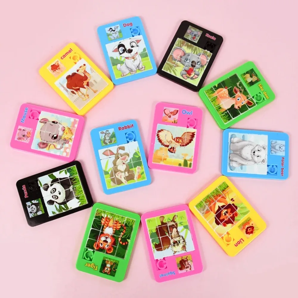 12/24 SZTUK Puzzle Przesuwne Układanki Edukacyjne dla Dzieci ze Zwierzętami, Zabawki Puzzle dla Dzieci, Prezent do Szkoły i Przedszkola, Gry dla Dzieci