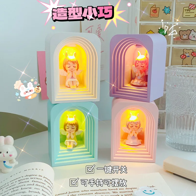 New Cartoon Girl Angel Night Light Home Decoration Ornaments Cute LED Romantic Night Light Birthday Gifts Light-emitting Toys