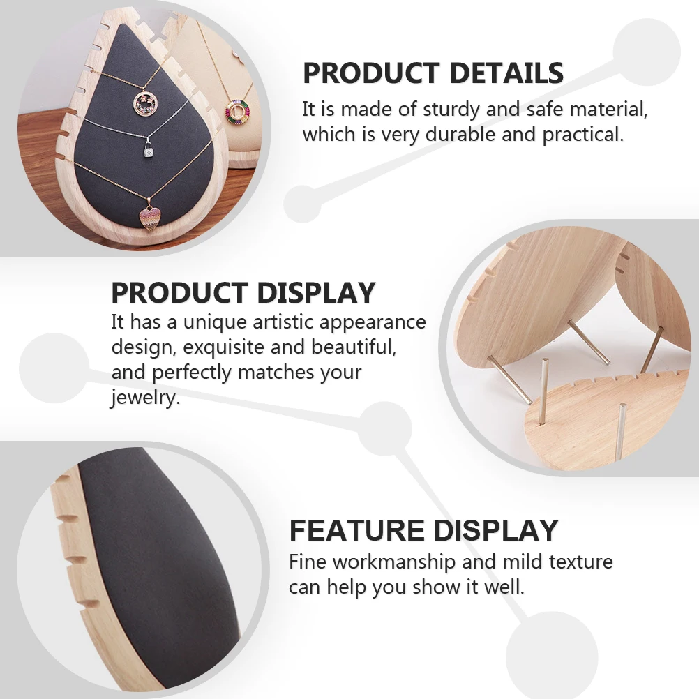 

Wooden Necklace Rack Jewelry St Dark Jewelry Display Prop Grey Pendant Model Frame Showpiece Storage Prop Display Tool