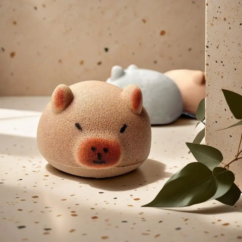 1 لطيف كابيبارا غسل الوجه حمام الإسفنج الكرة كابيبارا التقشير الإسفنج فرشاة حمام المنزلية اكسسوارات الحمام #4