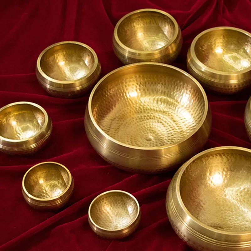 

1 Piece 7 Sizes Optional Tibetan Singing Bowl Nepal Buddhist Hand Hammered Music Chanting Sound Healing Therapy Yoga Meditation