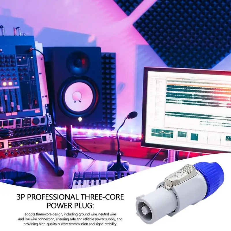 3 เสา Speakon Plug ประณีต Audio Power Plug สายลําโพงเชื่อมต่อมัลติฟังก์ชั่น 3 Pin Audio Video Connector 3 เสาปลั๊ก