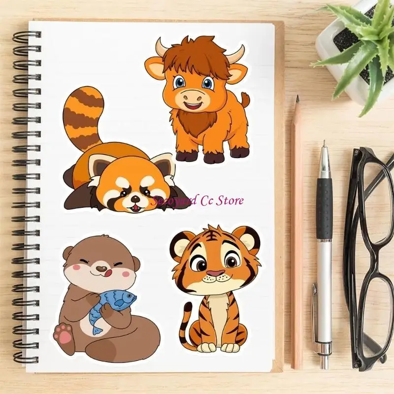 

N3UC 8Pcs Adorable Character Peels Off Stickers Tablets Skin Upgrades Creative DIY Craft Project Material
