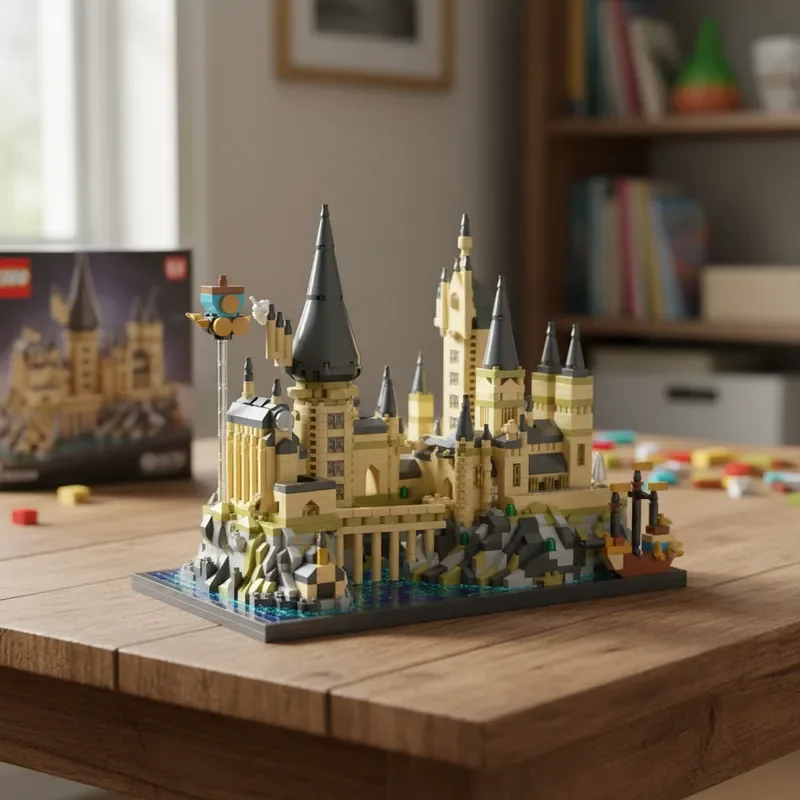 

MOC Волшебный мир Средневековый замок Moc Микро Строительные блоки Кирпичи Модель Сборка Хогвартс Блоки Игрушки Рождественские подарки на день рождения