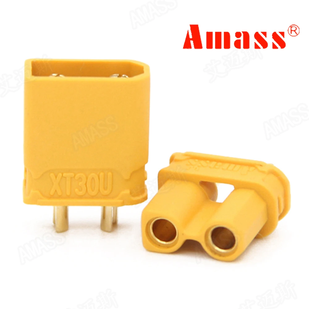 Aerops 1pair New Amass XT30U slip Anti-slip Power Connector Plug Female+Male for Model Battery Connecting