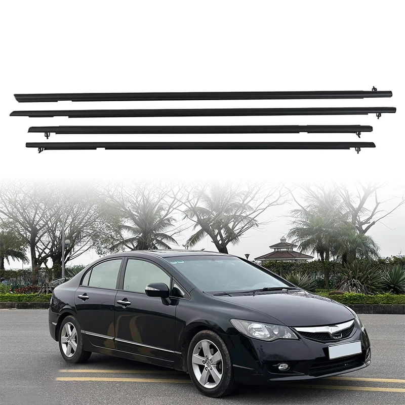 Picture 7: 4Pcs Window Rubber Trim For Honda Civic 2006-2011 Weatherstrip Seal Side Door Glass Rubber Belt Replacement 72410-SNA-A01