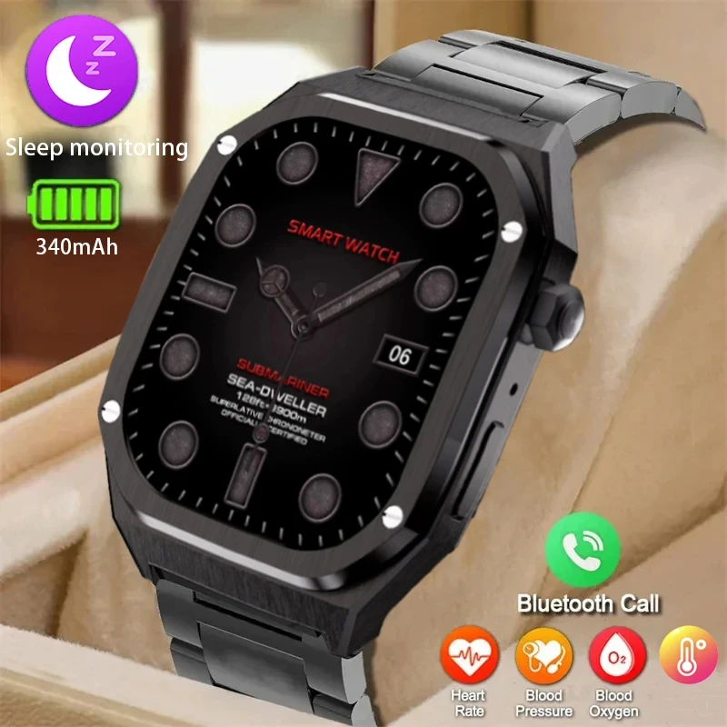 Jam tangan pintar militer pria, arloji cerdas layar 2023 inci Bluetooth panggilan, jam tangan olahraga dan kebugaran IP68 tahan air ne 1.95