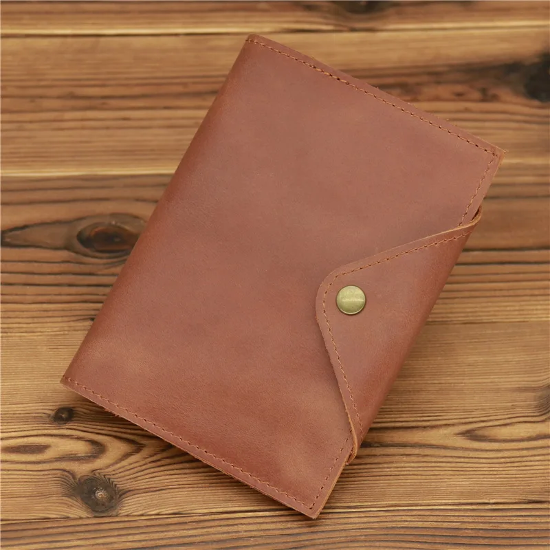 Funda Vintage de cuero genuino para pasaporte para hombre y mujer, accesorio de viaje para tarjetas de crédito, identificación, billetera