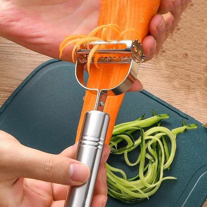 Stainless Steel Peeler Multifunctional Fruit Vegetable Peeler Double-side Household Potato Peeler Silk Cutting Home Kitchen Tool