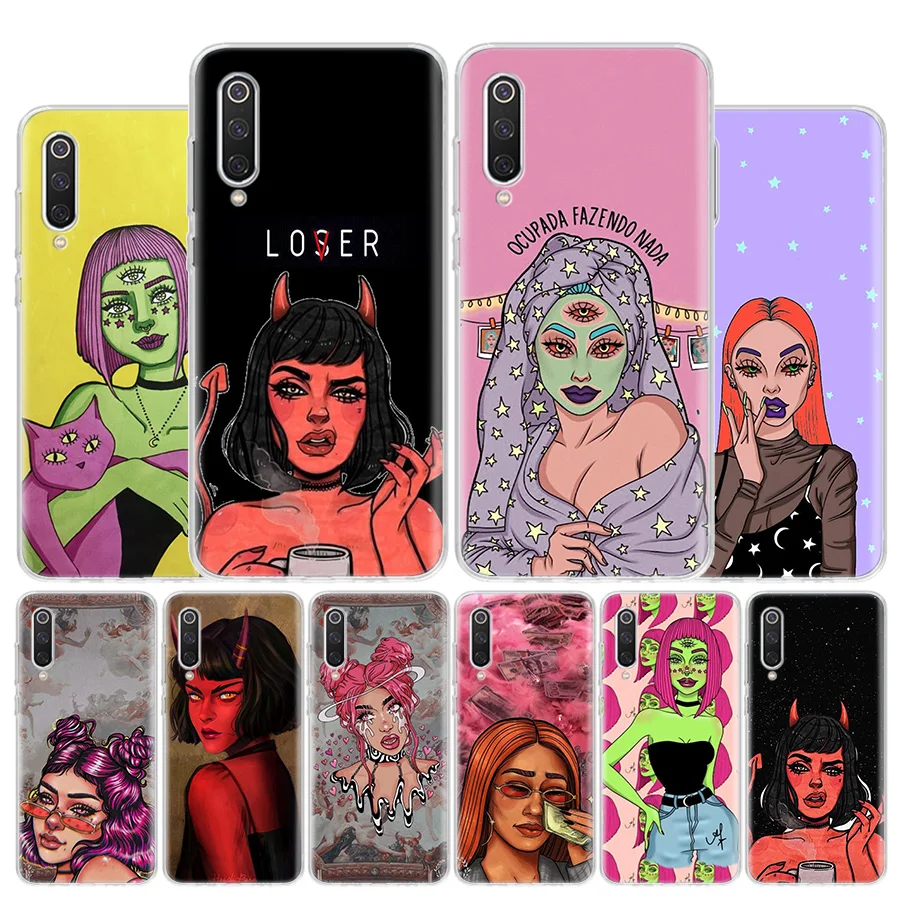 Devil Woman Sexy Girl Witch Cover Phone Case For Xiaomi Redmi Note 13 12 12S 11 11S 10 10S 9 9S 11T 11E Pro Plus 8 8T 7 + Coque 