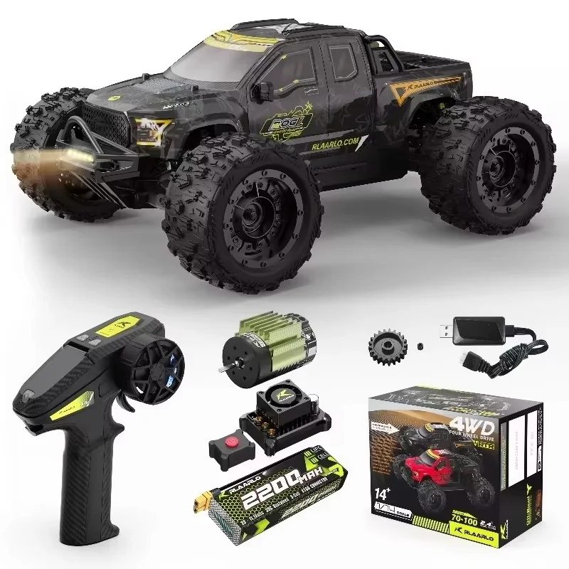 Monster Truck Jouet pour Garçon, Voiture RC 1/14, 3s, 4wd, Brushless, Escalade, Modèle, Télécommande Électrique, Cadeau