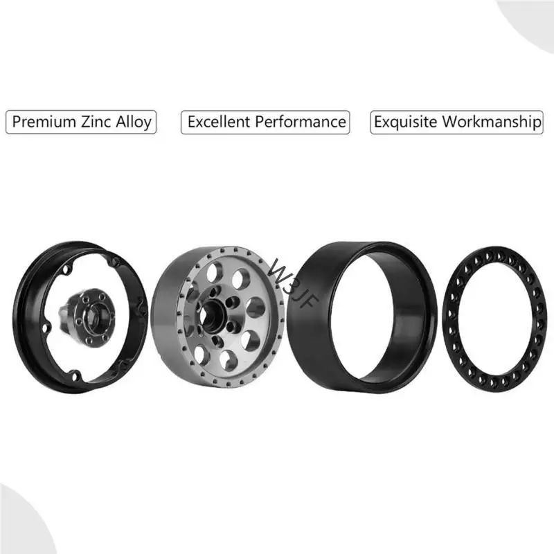 W3JF -set 4 metalen wiel velgen voor 1/10 afstandsbedieningscrawlers duurzaam en stijlvol