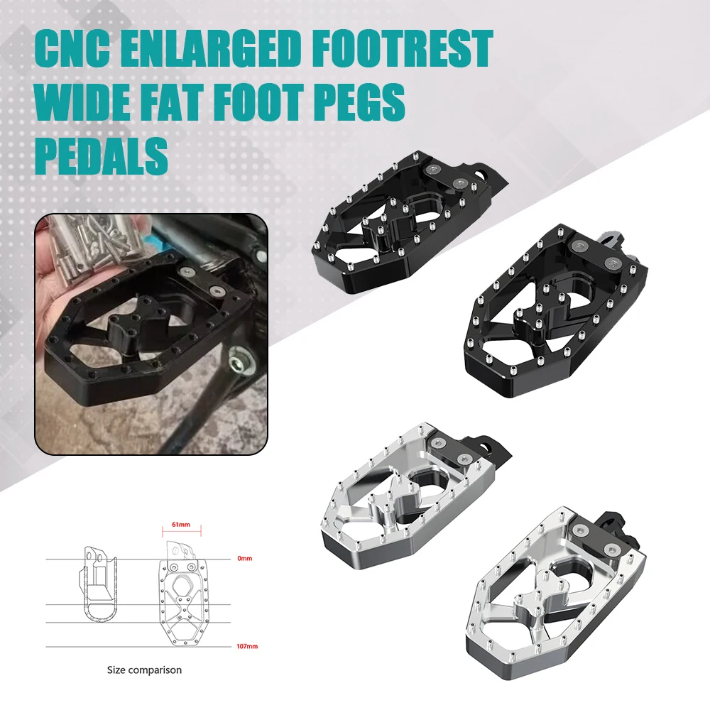 

Motorcycle CNC Enlarged Footrest Motocross Wide Fat Foot Pegs Pedal For Suzuki DR650 SE 1996-1997-1998-1999-2000-2023 2022 2021