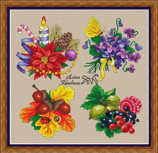 Seasonal Fruits 35-34 Canvas Cross Stitch Embroidery Set Hobby Magic Room Decor Design A Bustling City Rainy Street