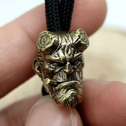 Smoking demon Skull Head Brass Knife Beads EDC DIY Paracord Woven Bracelets Lanyard Pendants Accessories Outdoor Tool Hangings
