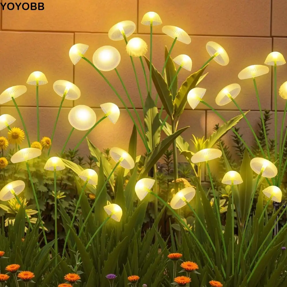 

Силиконовый материал, светодиодный солнечный грибной светильник, водонепроницаемый уличный садовый светильник на солнечной энергии, медуза, гриб, солнечный светильник в виде медузы