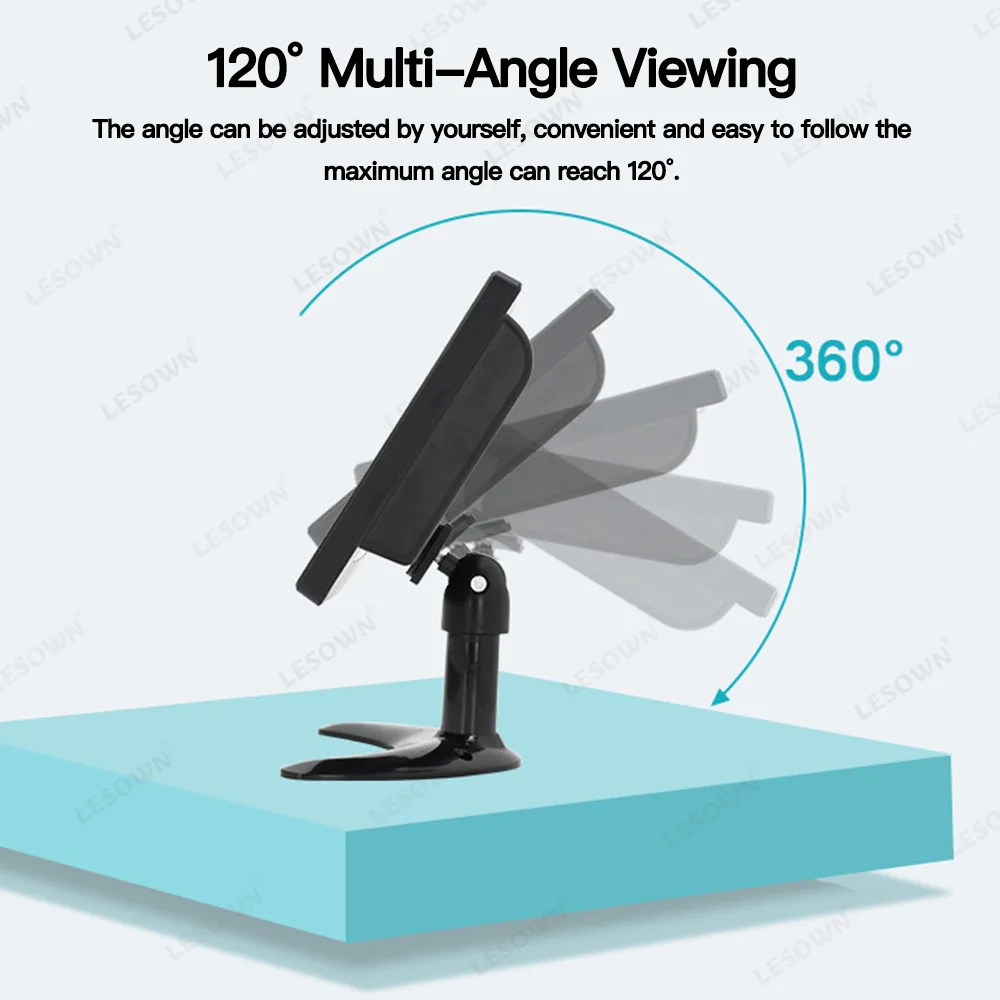 LESOWN 9 inch 1024x600 Small Screen Desktop Monitor HD IPS VESA Wall-mounted VGA/AV/BNC/HDMI Display with Speaker Remote Control