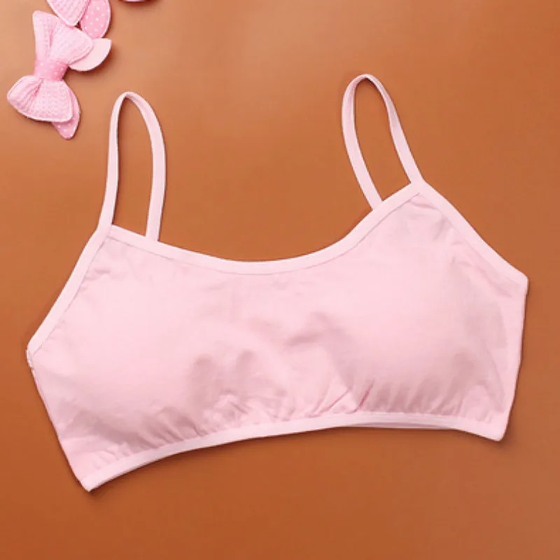 

Young Girls Solid Soft Cotton Bra Puberty Teenage Breathable Underwear Kid Cloth