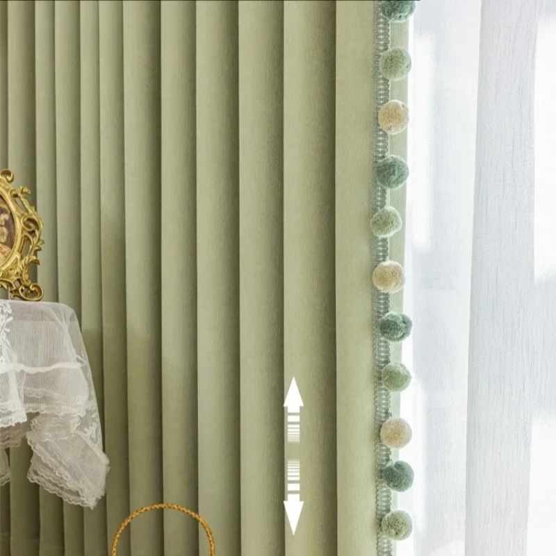 

Custom Size Fashion Luxury European Curtains Blackout Thickening Bedroom Princess Room Bay Window Floor-to-ceiling Windows