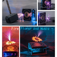 Efficient Music Tesla Coil Bluetooth Arc Plasma Loudspeaker Music Box US Plug